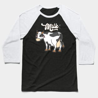 Cute Cow Milk Baseball T-Shirt